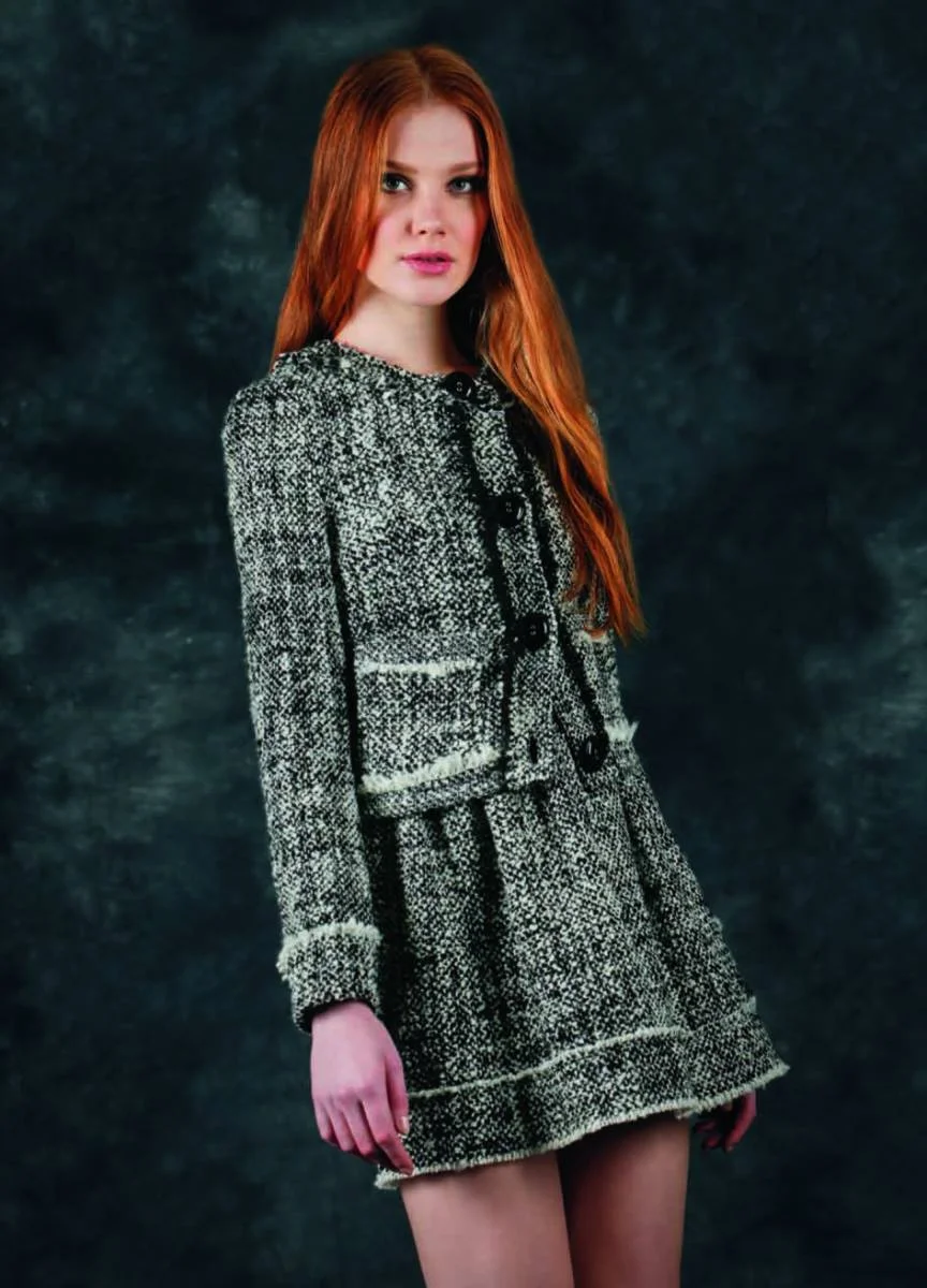 Tailleur in Tweed Bianco e Verde