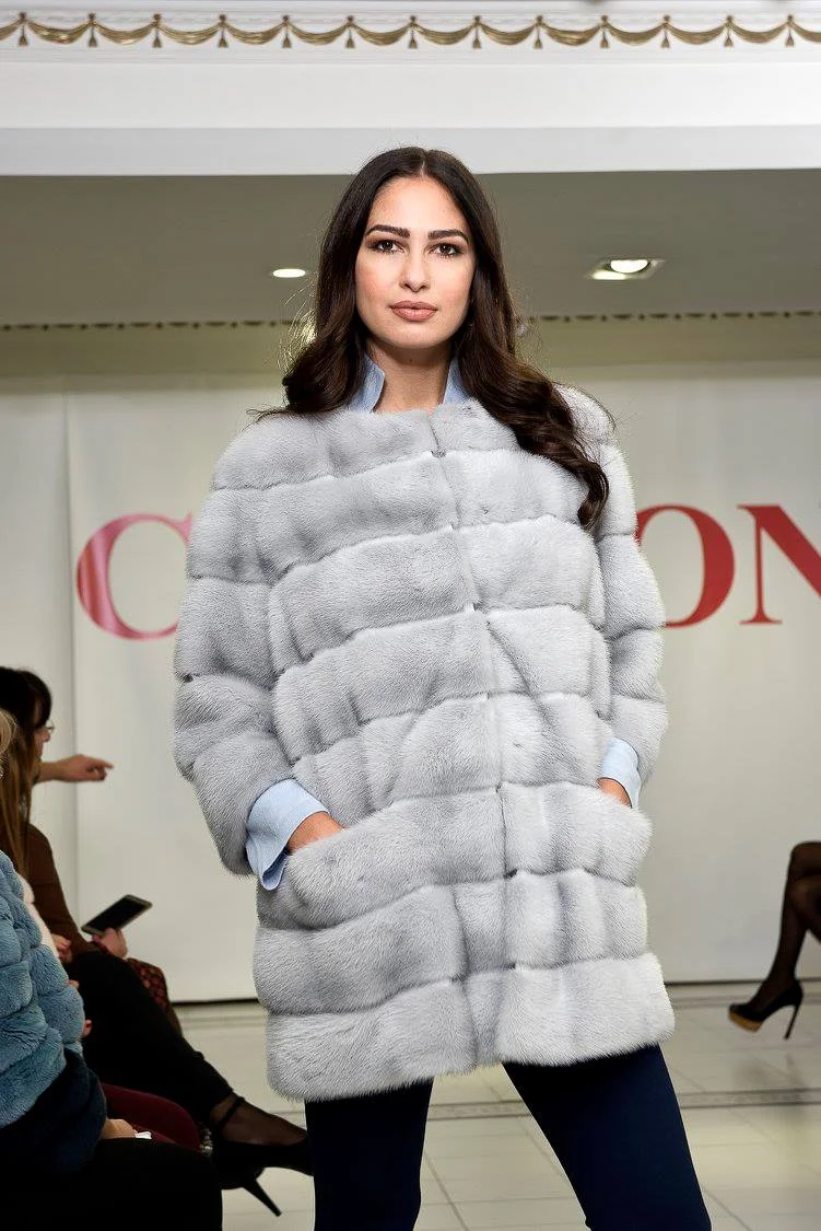 Coprispalle in Pelliccia Grigio Perla